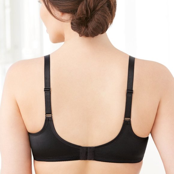 Set of 3! 42D Glamorise ELEGANCE Bra (UNDERWIRED) Lace STRETCH-STRAPS BLACK NEW - Picture 4 of 11